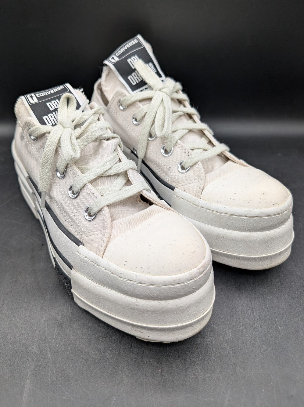 Converse x DRKSHDW Double Drkstar Chuck Low Rise. Cream US 5 Womens, EUC